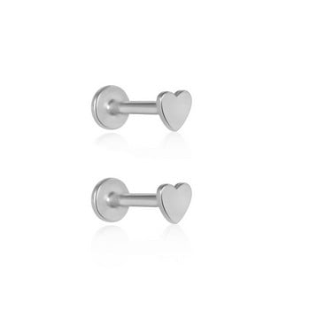 1Pc 16G 6/8/10mm G23 Titanium Internal Thread Helix Tongue Lip Piercing Moon Star Heart Labret Ear Stud Body Jewelry ASTM F136