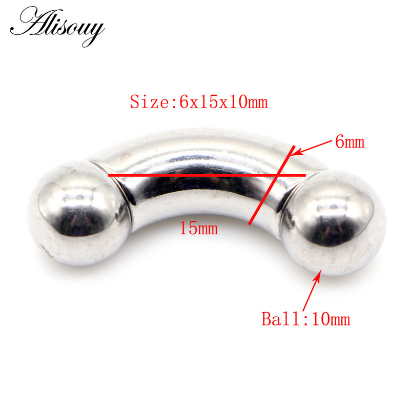 Alisouy 1 buc Oțel inoxidabil dimensiune mare nară nas mamelon inel curbat mreană tragus cercel sprâncene bar piercing bijuterii pentru corp