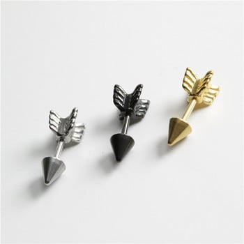 UVW012 2 τμχ Punk Multi-Use Surgical Steel Arrow Σχέδιο Spike Cartilage Earrings Stud για γυναίκες Άνδρες Tragus Body Piercing Κοσμήματα