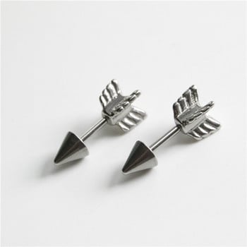 UVW012 2 τμχ Punk Multi-Use Surgical Steel Arrow Σχέδιο Spike Cartilage Earrings Stud για γυναίκες Άνδρες Tragus Body Piercing Κοσμήματα