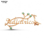 Harong Pediatrie Broșă drăguță cu girafă Bijuterii medicale cu revere de culoare aurie Cristal verde Pediatrie Asistentă Doctor Student Pin Insigna