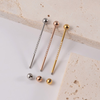 1PC 14G Industrial Scaffold Barbell Surgical Steel για Γυναίκες Άνδρες με σκουλαρίκι CZ Surface Cartilage Body Piercing Jewelry 38mm