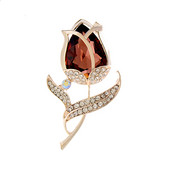 CINDY XIANG Broșă clasică cu flori de lalele Bijuterii de iarnă Accesorii pentru palton de nuntă 6 culori disponibile