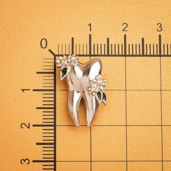 Hanreshe Creativity Flower Tooth Καρφίτσα Καρφίτσα οδοντιατρικού ιατρικού κοσμήματος Δώρο Πέτο Σήμα για Οδοντίατρος Νοσηλευτής Φοιτητής Ιατρικής