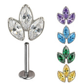 ASTM F136 Titanium PIERC Labret Urechi Buze Stud File 3 Marquise Zircon Pavat Top Cartilage Tragus Cercei Helix Pircing Bijuterii