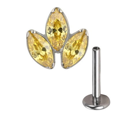 ASTM F136 Titanium PIERC Labret Urechi Buze Stud File 3 Marquise Zircon Pavat Top Cartilage Tragus Cercei Helix Pircing Bijuterii