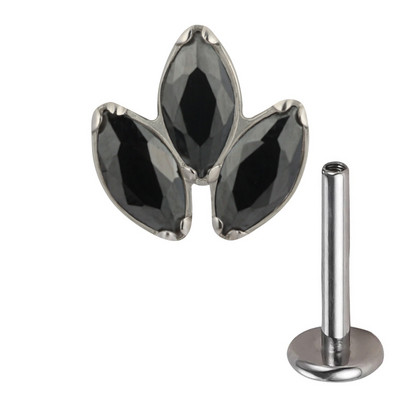 ASTM F136 Titanium PIERC Labret Urechi Buze Stud File 3 Marquise Zircon Pavat Top Cartilage Tragus Cercei Helix Pircing Bijuterii