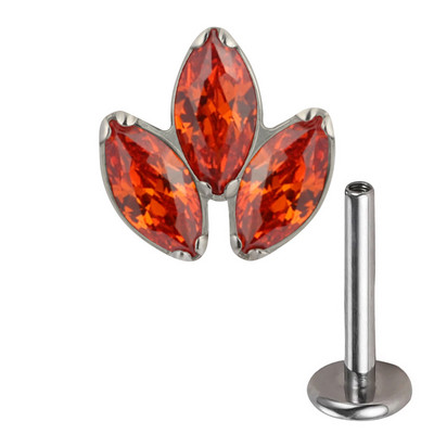 ASTM F136 Titanium PIERC Labret Urechi Buze Stud File 3 Marquise Zircon Pavat Top Cartilage Tragus Cercei Helix Pircing Bijuterii