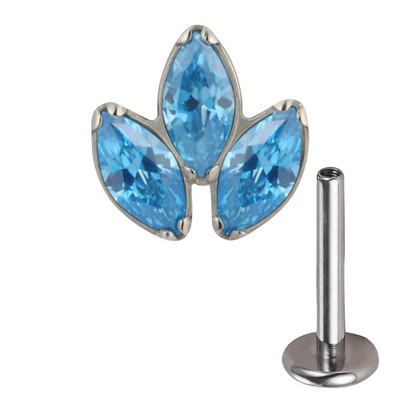 ASTM F136 Titanium PIERC Labret Urechi Buze Stud File 3 Marquise Zircon Pavat Top Cartilage Tragus Cercei Helix Pircing Bijuterii