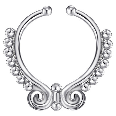 1 buc inel pentru nas fals inel inele pentru septum fata bijuterii non-piercing inel pentru buze false cercei cu agrafa pentru piercing manșeta