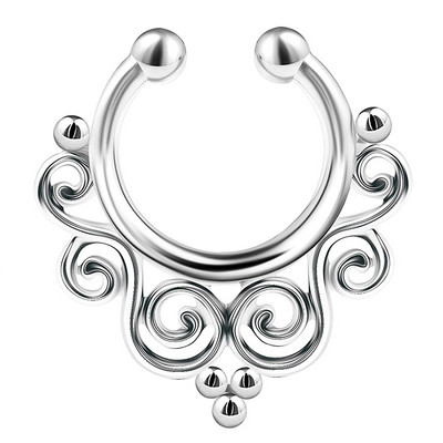 1 buc inel pentru nas fals inel inele pentru septum fata bijuterii non-piercing inel pentru buze false cercei cu agrafa pentru piercing manșeta