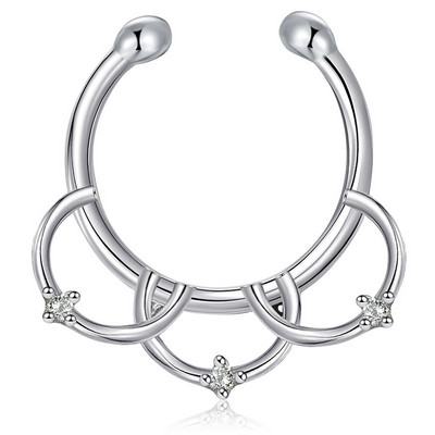 1 buc inel pentru nas fals inel inele pentru septum fata bijuterii non-piercing inel pentru buze false cercei cu agrafa pentru piercing manșeta