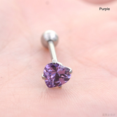 Starbeauty 1db 7mm átlátszó cirkon szív tongue piercing nyelv gyűrűk súlyzó Helix Pircing Lengua nyelvpiercing Langue ékszer
