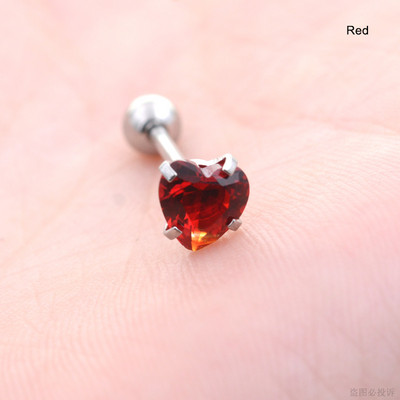 Starbeauty 1db 7mm átlátszó cirkon szív tongue piercing nyelv gyűrűk súlyzó Helix Pircing Lengua nyelvpiercing Langue ékszer