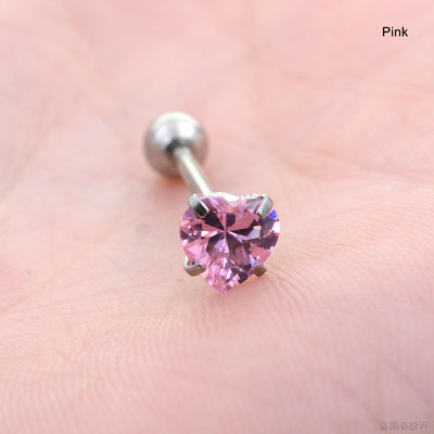 Starbeauty 1db 7mm átlátszó cirkon szív tongue piercing nyelv gyűrűk súlyzó Helix Pircing Lengua nyelvpiercing Langue ékszer