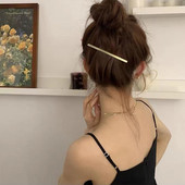 Agrafă de păr minimalistă din metal periat 2022 pentru fete de vară agrafă pentru breton simplu agrafă cu un cuvânt Agrafe de primăvară accesorii de păr pentru femei