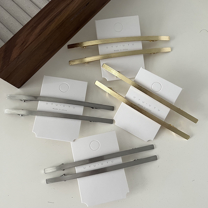 Agrafă de păr minimalistă din metal periat 2022 pentru fete de vară agrafă pentru breton simplu agrafă cu un cuvânt Agrafe de primăvară accesorii de păr pentru femei