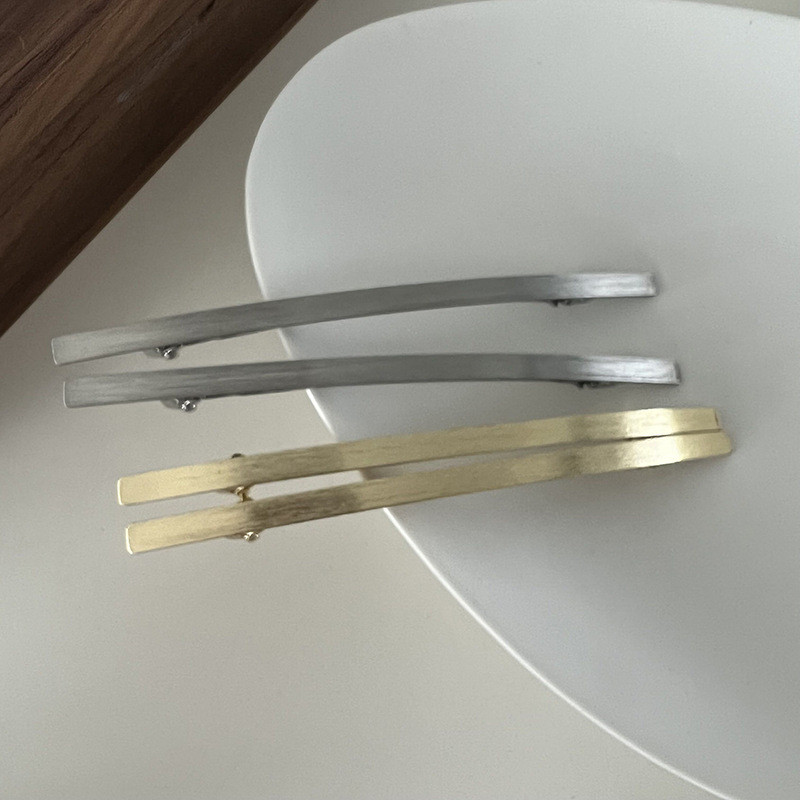 Agrafă de păr minimalistă din metal periat 2022 pentru fete de vară agrafă pentru breton simplu agrafă cu un cuvânt Agrafe de primăvară accesorii de păr pentru femei