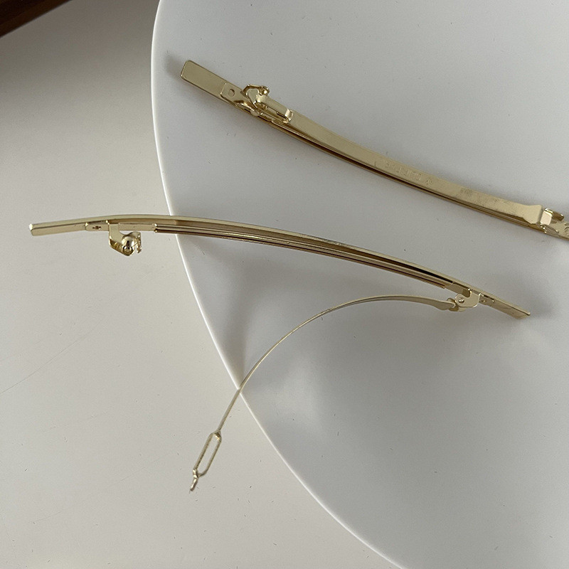 Agrafă de păr minimalistă din metal periat 2022 pentru fete de vară agrafă pentru breton simplu agrafă cu un cuvânt Agrafe de primăvară accesorii de păr pentru femei