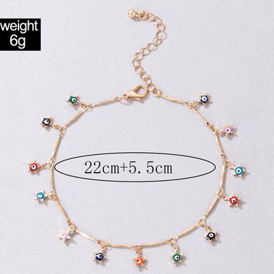 Tocona Colorul Ochi Soare Ciciucuri glezne INS Nou Fluture Cireș Lanț pentru picioare lucrat manual pentru femei Bărbați Bijuterii boeme reglabile