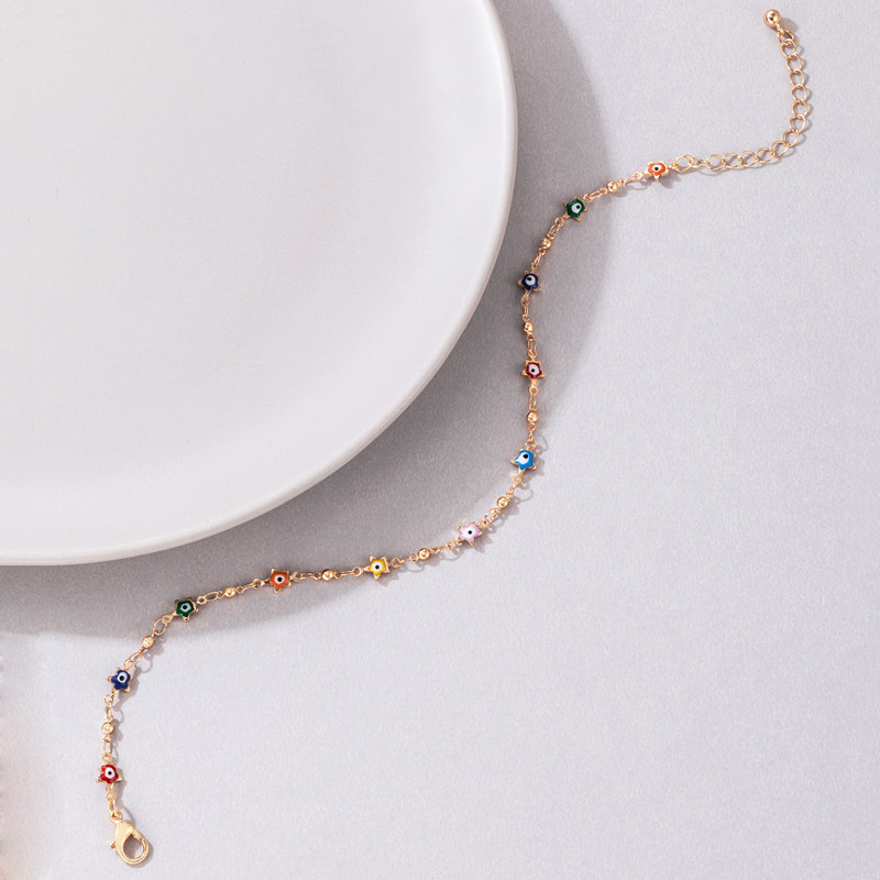 Tocona Colorul Ochi Soare Ciciucuri glezne INS Nou Fluture Cireș Lanț pentru picioare lucrat manual pentru femei Bărbați Bijuterii boeme reglabile