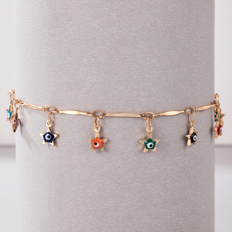 Tocona Colorul Ochi Soare Ciciucuri glezne INS Nou Fluture Cireș Lanț pentru picioare lucrat manual pentru femei Bărbați Bijuterii boeme reglabile