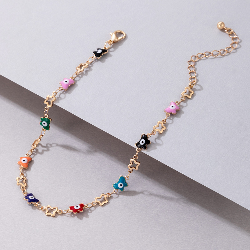 Tocona Colorul Ochi Soare Ciciucuri glezne INS Nou Fluture Cireș Lanț pentru picioare lucrat manual pentru femei Bărbați Bijuterii boeme reglabile