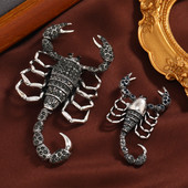 Bijuterii de modă Morkopela Comerț cu ridicata cu stras gri Scorpions Broșă Pin pentru bărbați Vii Scorpion Guler Broșe Decorare rochie