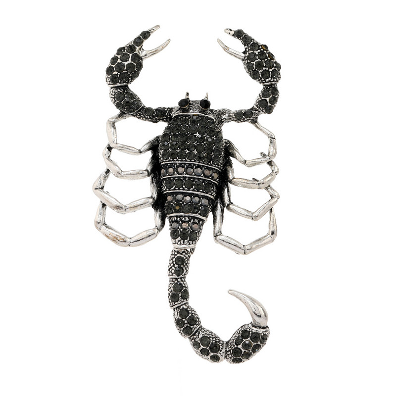 Bijuterii de modă Morkopela Comerț cu ridicata cu stras gri Scorpions Broșă Pin pentru bărbați Vii Scorpion Guler Broșe Decorare rochie