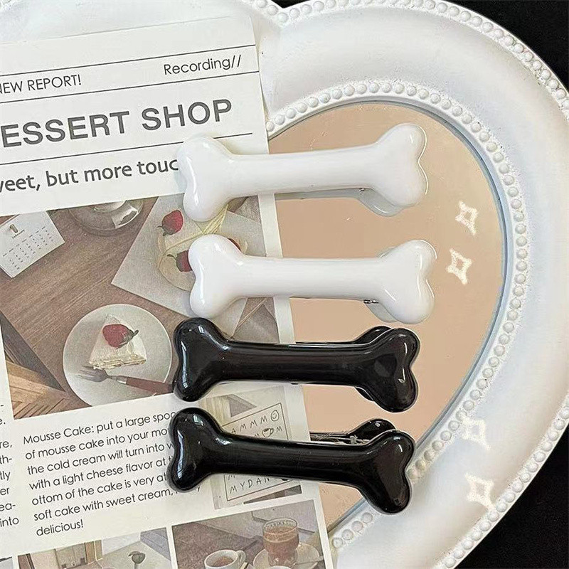 2 bucăți/set bijuterii Y2K Harajuku, design oase de câine, ac de păr, agrafe de păr, populare, creative, accesorii pentru fete.