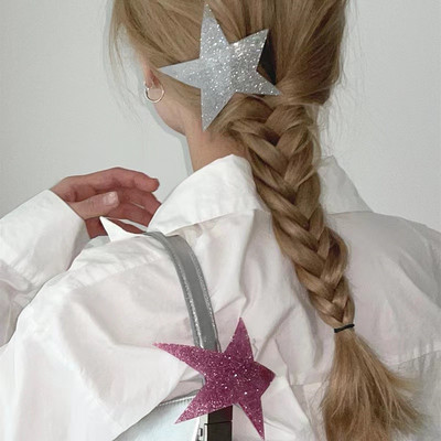 Y2K Girl Irregular Acrylic Star Barrettes 2022 New Trend Spring Clip Duckbill Clip Super Flash Sequins Hairclips