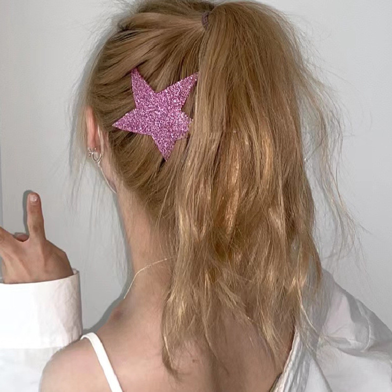 Y2K Girl Iregular Acrilic Star Barrettes 2022 New Trend Spring Clip Duckbill Clip Super Flash Paiete Agrafe de păr
