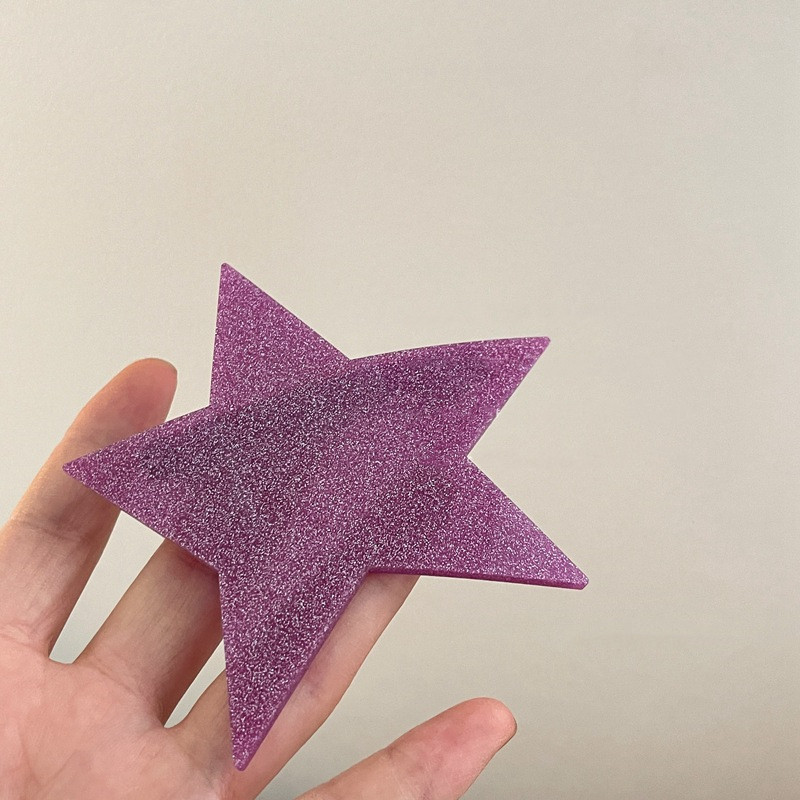 Y2K Girl Iregular Acrilic Star Barrettes 2022 New Trend Spring Clip Duckbill Clip Super Flash Paiete Agrafe de păr