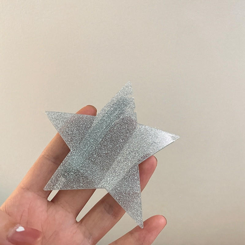 Y2K Girl Iregular Acrilic Star Barrettes 2022 New Trend Spring Clip Duckbill Clip Super Flash Paiete Agrafe de păr