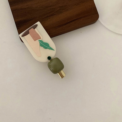 Agraf retro acrilic pentru femeie, breton elegant, accesoriu pentru cap de vară, agrafă de păr cu zircon, perle imitație, barete cu două straturi pentru fată