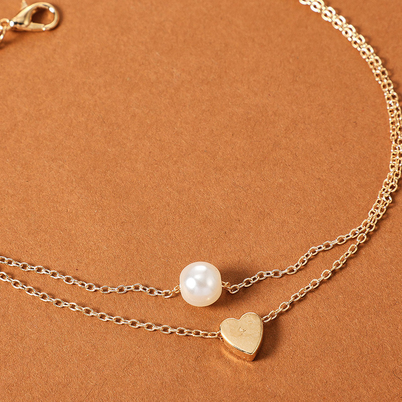 Tocona Charms Heart Pearl Charm gleznă pentru femei, fete, gotic, culoare auriu, din aliaj, cu lanț, accesorii de bijuterii de modă boho