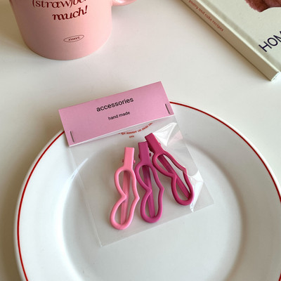 3 vnt./pak. Rose Red Gradient Bow Bear Ducksnapl segtukas Plaukų segtukai Barrettes Kirpčiukų segtukas mergaičių Kawaii plaukų aksesuarams