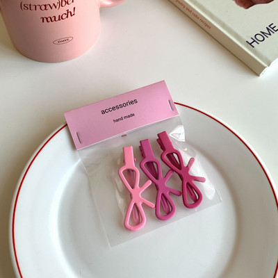 3 vnt./pak. Rose Red Gradient Bow Bear Ducksnapl segtukas Plaukų segtukai Barrettes Kirpčiukų segtukas mergaičių Kawaii plaukų aksesuarams