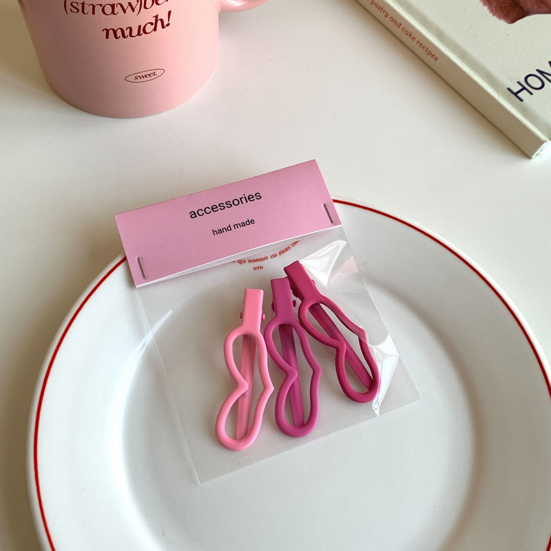 3 vnt./pak. Rose Red Gradient Bow Bear Ducksnapl segtukas Plaukų segtukai Barrettes Kirpčiukų segtukas mergaičių Kawaii plaukų aksesuarams