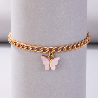 Tocona 2 buc/seturi Pretty Butterfly gleznă pentru femei, fete, colorate, acrilice, lanț gros, picioare, bijuterii, accesorii, cadou 16412