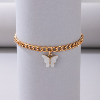 Tocona 2 buc/seturi Pretty Butterfly gleznă pentru femei, fete, colorate, acrilice, lanț gros, picioare, bijuterii, accesorii, cadou 16412