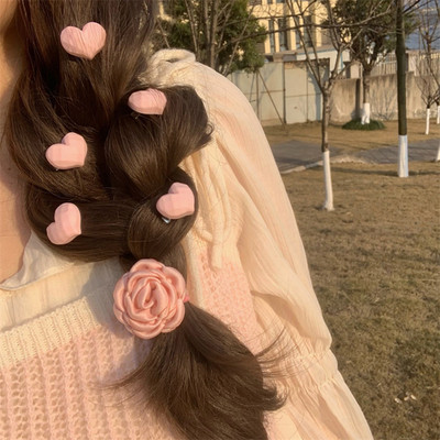Moda coreeană Fete Dimensiuni mari Floral Gheare Păr Cleme Roz Inimă Agrafă de păr Culoare uni Agrafă Accesorii pentru păr femei