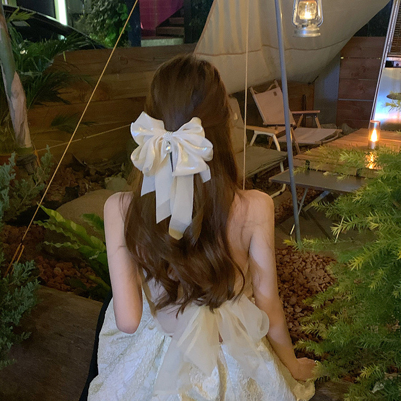 2022 de vară șifon șifon cu perle pandantiv barete la modă coreeană agrafă de păr femei accesorii de păr coadă de cal