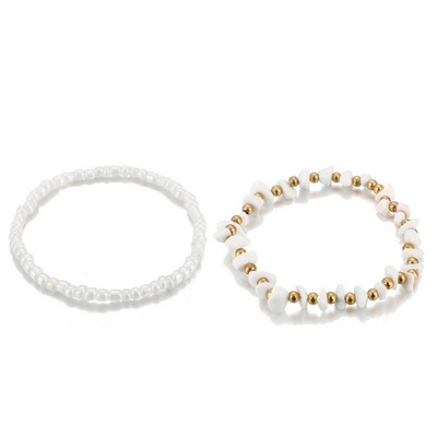 Tocona Charms rankų darbo karoliukais papuoštos kulkšnys moterims Vasaros akmens reguliuojama pėdų grandinėlė Bohemian Jewelry Didmeninė prekyba 2vnt./rinkinys 7072