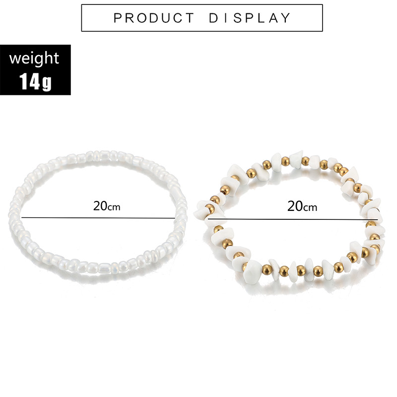 Tocona Charms rankų darbo karoliukais papuoštos kulkšnys moterims Vasaros akmens reguliuojama pėdų grandinėlė Bohemian Jewelry Didmeninė prekyba 2vnt./rinkinys 7072