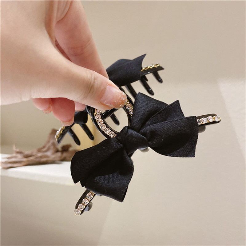 Agrafe elegante pentru păr de crab cu fundătură pentru femei, clemă de rechin temperament, gheare de păr cu fundă drăguță, agrafe, bijuterii de petrecere