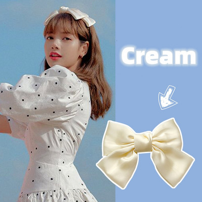 Agrafe de păr cu fundă elegantă, panglică, modă pentru femei, agrafă de primăvară, culoare uni, satin, retro, simple, baroche pentru fete.