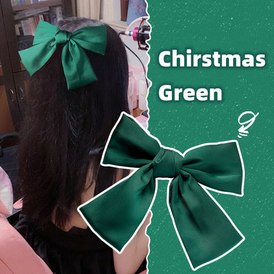 Agrafe de păr cu fundă elegantă, panglică, modă pentru femei, agrafă de primăvară, culoare uni, satin, retro, simple, baroche pentru fete.