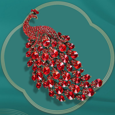 Morkopela, modă, colorate, cu strasuri, broșe cu păun mari, pentru femei, broșă cu pasăre din cristal, cu animale, accesorii vintage, cadou