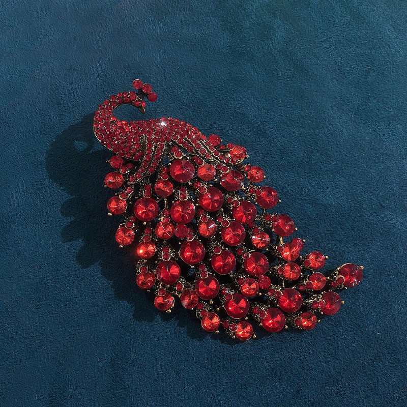 Morkopela, modă, colorate, cu strasuri, broșe cu păun mari, pentru femei, broșă cu pasăre din cristal, cu animale, accesorii vintage, cadou